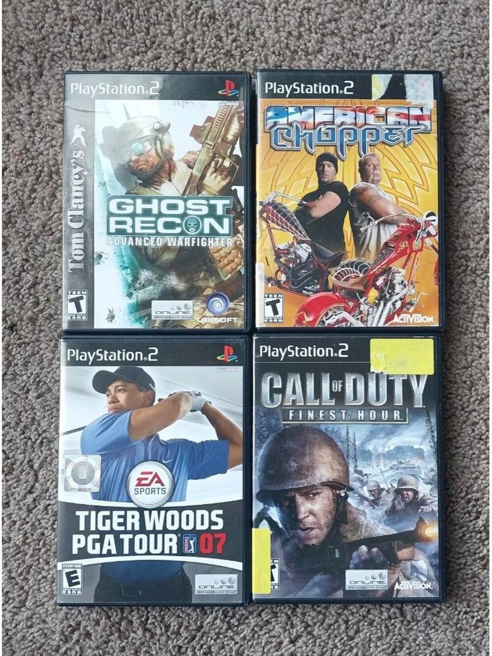 Sony Playstation 2 PS2 Games Lot Ghost Recon Call Of Duty PGA Tour 07